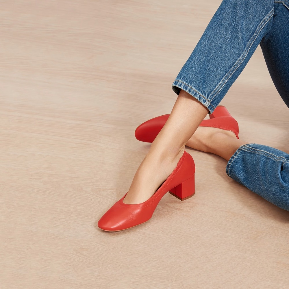 Everlane red leather Day Heel
